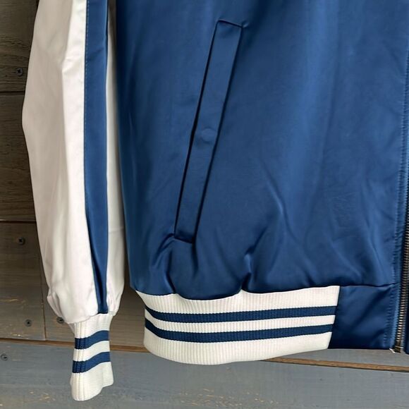 Harley-Davidson® Men's Club Crew Satin Bomber Jacket Colorblock Blue L - Picture 3 of 12